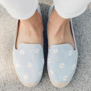 Soludos Espadrilles Chambray with Embroidered Daises
